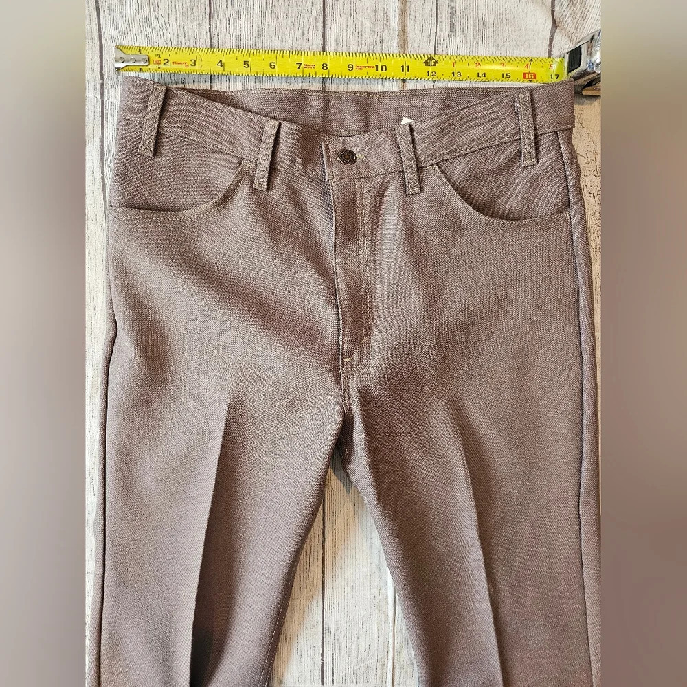 SOLD Levi's Men's Vintage Made In USA •Size 36x30• Brown Flared Trousers Slacks - Picture 5 of 12